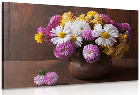 Quadro su tela – Natura morta con crisantemi autunnali