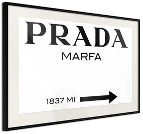 Poster  Prada (White)  Cornice Quadri Cornice nera con pass-partout, Larghezza x Altezza Home decor 90x60