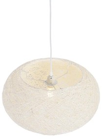 Lampada a sospensione rustica bianca 50 cm - Corda Flat
