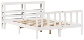 Letto senza materasso bianco 160x200 cm legno massello di pino