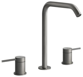 Gruppo lavabo 3 fori alto senza scarico steel brushed flessa 54011 gessi