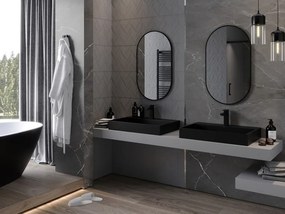 Mexen Loft specchio da bagno ovale 85 x 50 cm, cornice nera - 9851-085-050-000-70