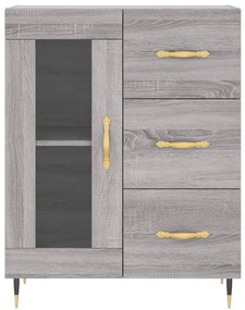 Credenza grigio sonoma 69,5x34x90 cm in legno multistrato