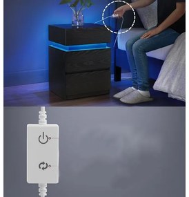 Comodino SMARTIE con illuminazione integrata, nero