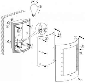 Applique Nera E27 da parete, IP54 per esterni - serie METRO Base E27