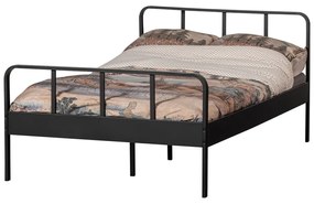 Letto singolo in metallo nero con griglia 120x200 cm Mees - WOOOD