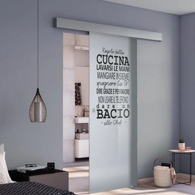 Porta scorrevole Regole in alluminio trasparente, L 88 x H 215 cm, con binario Atelier Destra