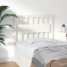 Testiera per letto bianca 95,5x4x100 cm legno massello di pino