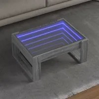 Tavolino da Salotto con LED Infinity Grigio Sonoma 70x53x30 cm 847635