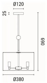 Lampadario a sospensione con filo 3xE14/15W/230V
