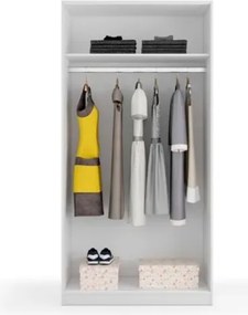 Armadio Guardaroba 2 Ante Scorrevoli 100x50x200 Bianco Opaco Max