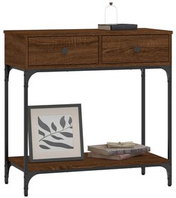 Tavolino consolle rovere marrone 75x34,5x75cm legno multistrato