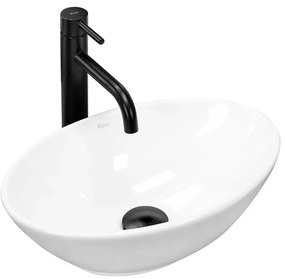 REA-U5804 - Lavabo da appoggio PAMELA MINI 26,5x40 cm ceramica/bianco lucido