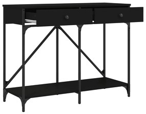 Tavolino consolle nero 100x39x78,5 cm in legno multistrato