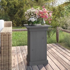 Portafiori Grigio 40x40x60 Cm İn Legno Massello Di Pino /