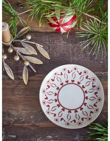 Piatto da dolce color crema in gres a tema natalizio ø 16 cm Jolly – Bloomingville