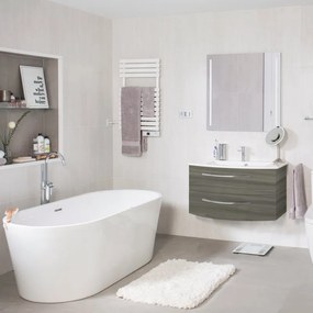 Mobile sottolavabo e lavabo Imagine per vasca centrale grigio sangallo L 90 x H 48 x P 48 cm 2 cassetti