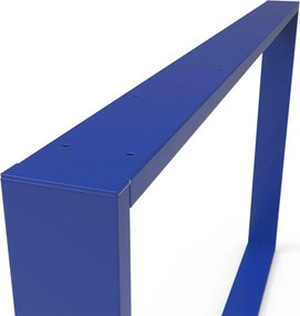 Gamba per mobili rettangolare STEELMI Tube in acciaio blu lucido L 118 x P 8 x H 71 cm