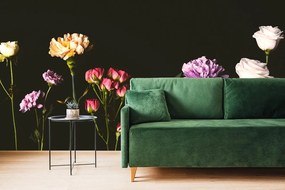 Carta da parati – Fiori Eleganti su Sfondo Scuro