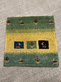 Gabbeh Tappeto 40 x 40 Giallo (Iran) Annodato A Mano