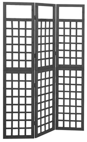 Divisorio A 3 Pannelli İn Legno Di Abete Nero 121x180 Cm /