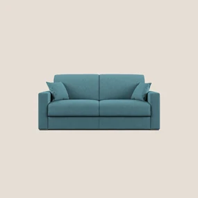 Best Divano letto matrimoniale in tessuto smacchiabile QuickClean T08 azzurro 216 cm (mat. 160x197)