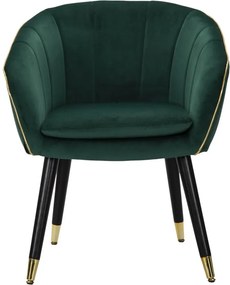 Poltrona Paris 62x58x78 cm in Legno Spugna Metallo e Poliestere Verde e Oro...