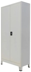 Armadio Per Ufficio Con 2 Ante Acciaio 90x40x180 Cm Grigio /