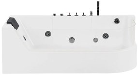 Vasca da bagno bianca con idromassaggio 170 x 80 cm ACUARIO Beliani