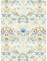 Clarke & Clarke Carta da parati Strawberry Thief - Linen/ Plum