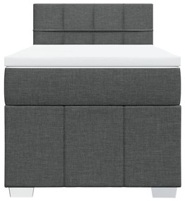 Giroletto a molle con materasso grigio scuro 80x200 cm tessuto