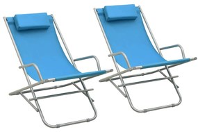 Sedie A Dondolo 2 Pz İn Acciaio Blu /