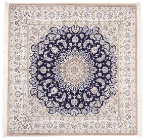 Nain Tappeto persiano 200 x 200 Blu (Iran) Annodato A Mano