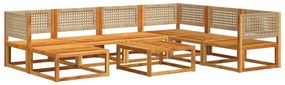 Set divano da giardino 8pz con cuscini legno massello di acacia