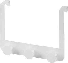 Gancio bagno triplo in acciaio e plastica bianco tondo Fiore