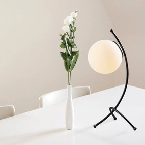 Lampada da tavolo bianca e nera con paralume in vetro (altezza totale 43 cm) Yay – Opviq lights