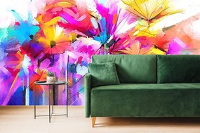Carta da parati – Fiori astratti colorati