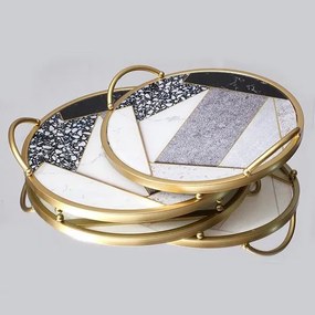 SET 2x Vassoio decorativo diametro 35/30 cm oro