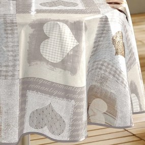 Tovaglia in PVC adatta per pulizia con panno umido ø 160 cm Cosy Coeur – douceur d'intérieur