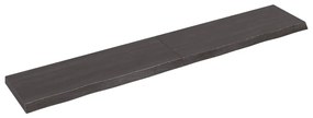 Ripiano muro grigio scuro 220x40x6 cm massello rovere trattato