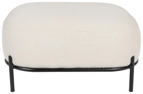 Poggiapiedi color crema con rivestimento in bouclé Hocker Polly – White Label