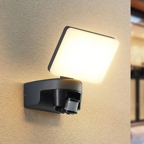 Lindby Melamika, faretto da esterno a LED, con sensore