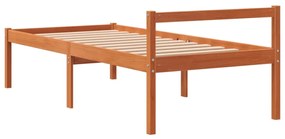 Letto per Anziani Marrone Cera 90x200 cm Legno Massello di Pino