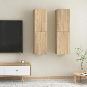 Mobili Tv 2pz Rovere Sonoma 30,5x30x110 Cm Legno Multistrato /