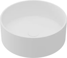 Lavabo da appoggio Kros tondo in ceramica bianco opaco piletta non inclusa