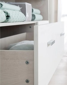 Cassettiera bassa bianca in rovere con fasciatoio 117x98 cm Julia - Roba