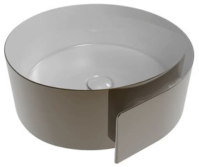 Flaminia Roll 44 Lavabo tondo 44 cm da appoggio di design in ceramica bianco metal platino