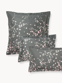 Federa in raso di cotone con stampa floreale Sakura