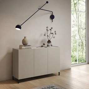 Madia in legno 130 cm a 3 ante e 2 vani con ripiani Grigio HARAS