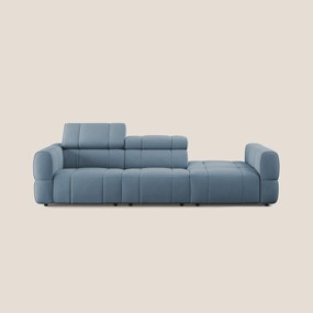 Giotto Divano con terminale e opzione relax elettrico in microfibra effetto velluto impermeabile T09